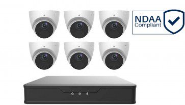 Uniview Security Camera 8 Channel Six Turret NDAA Compliant 