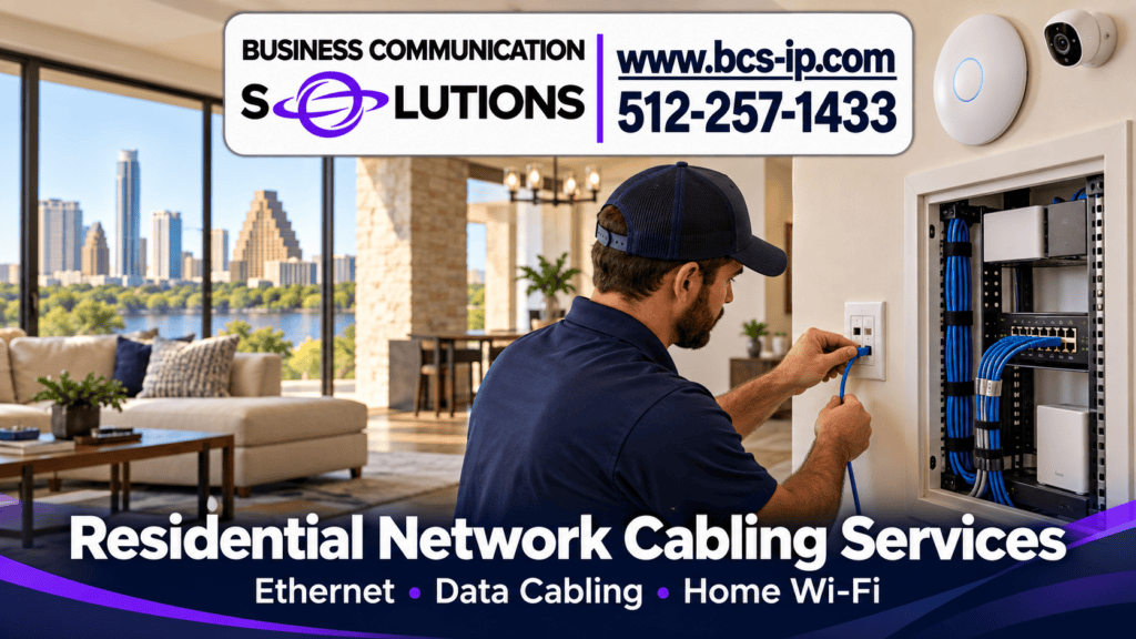 Residential Ethernet and network cabling installation in Austin by BCS