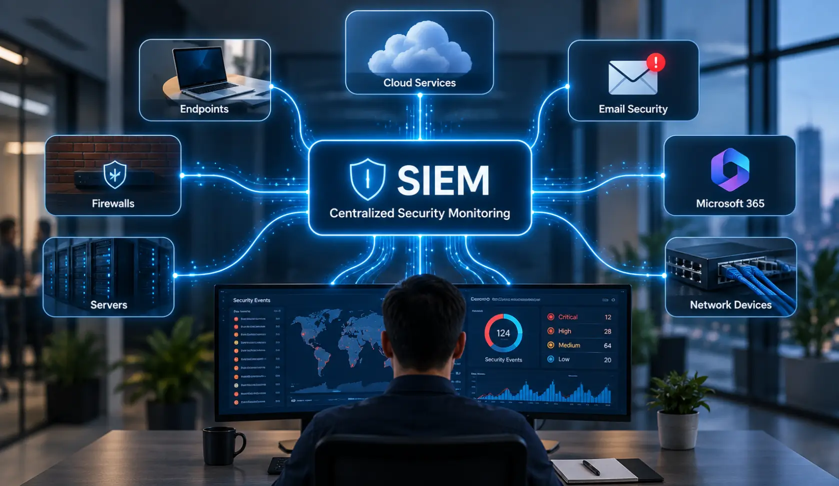 SIEM centralizes security data from multiple business systems