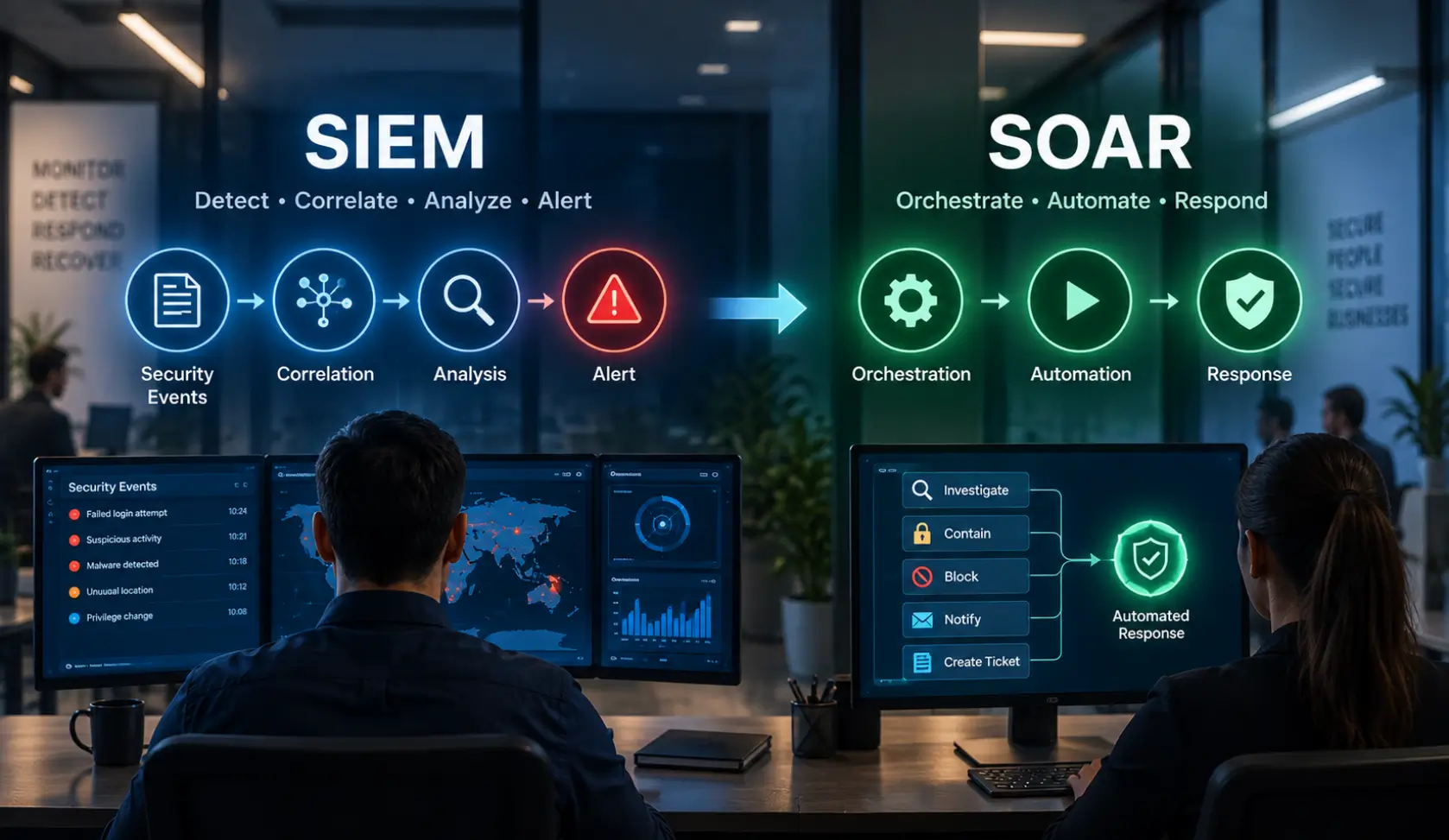 SIEM and SOAR roles in cybersecurity detection and response