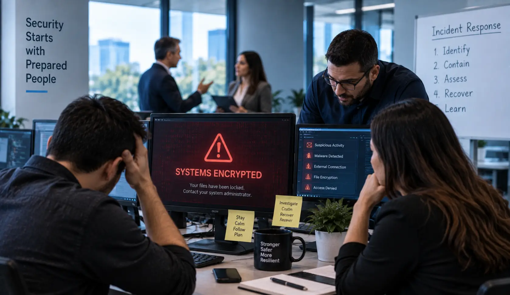 Business responding to an active cyberattack